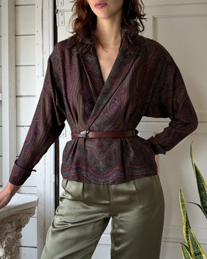 80s Ralph Lauren Paisley Blouse | S-M