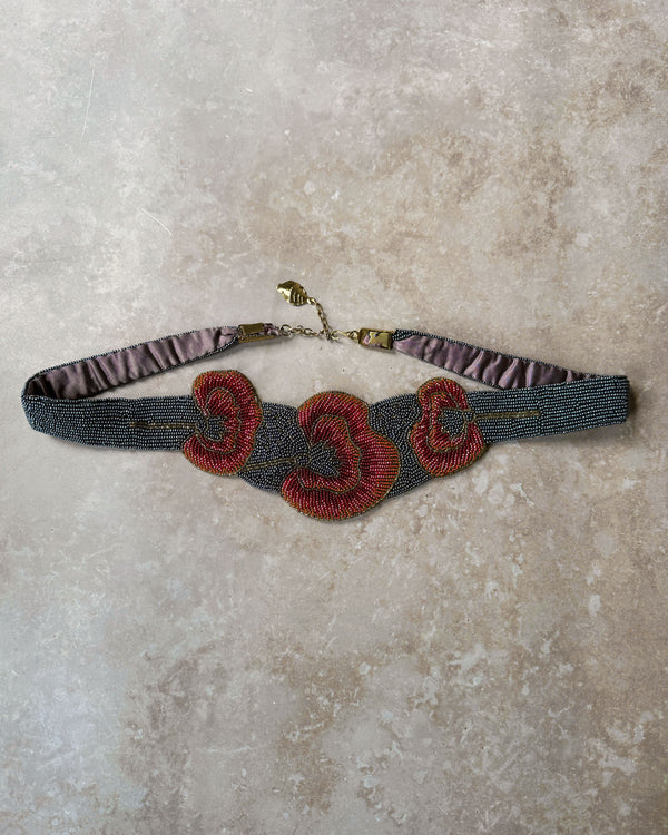 80s Glass Beaded Belt - Lucky Vintage display picture 1