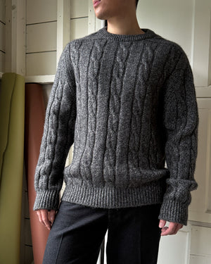 80s Gray Cashmere Sweater | L