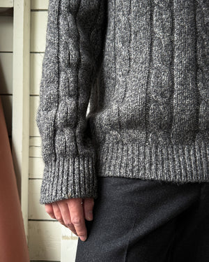 80s Gray Cashmere Sweater | L