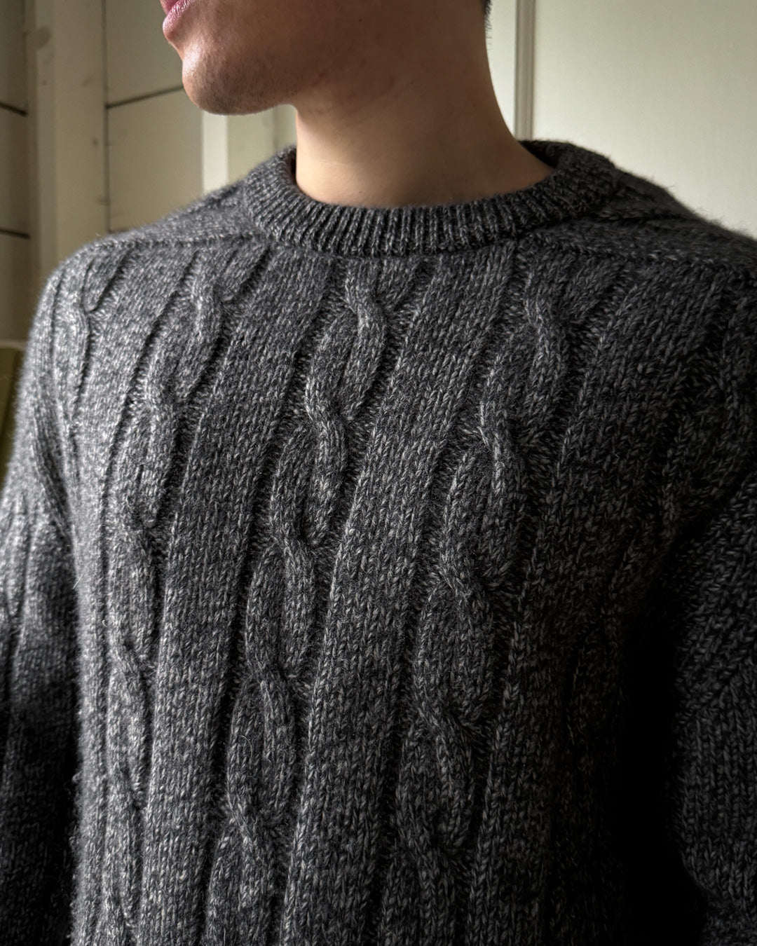 80s Gray Cashmere Sweater | L - Lucky Vintage