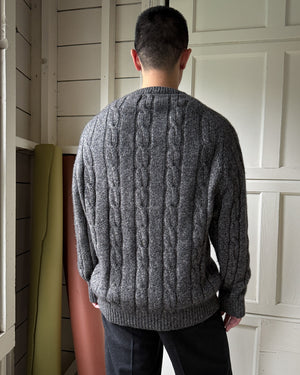 80s Gray Cashmere Sweater | L