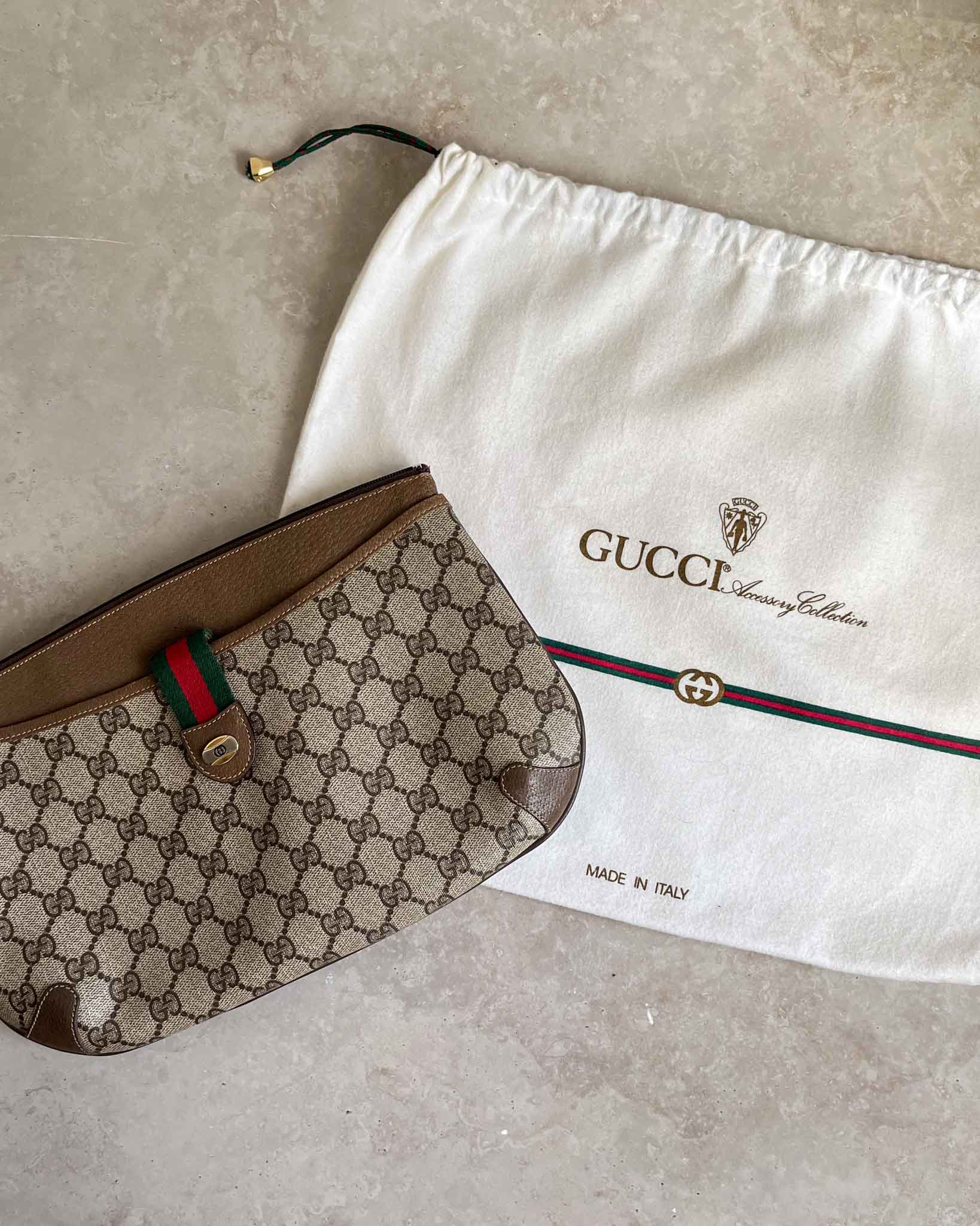 80s Convertible Gucci Clutch / Shoulder Bag