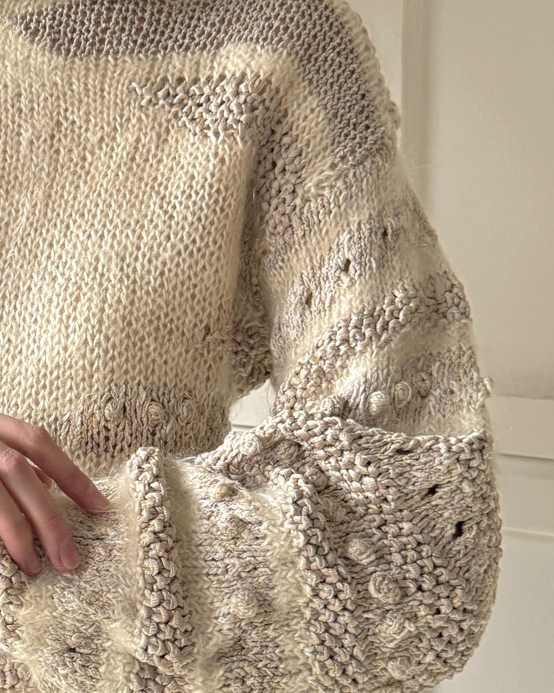 80s Neutral Textures Sweater | S-M