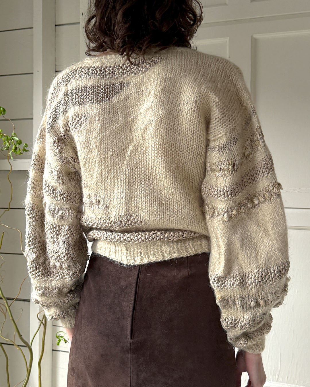 80s Neutral Textures Sweater | S-M