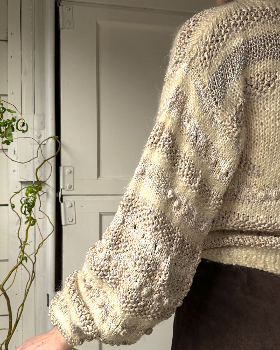 80s Neutral Textures Sweater | S-M