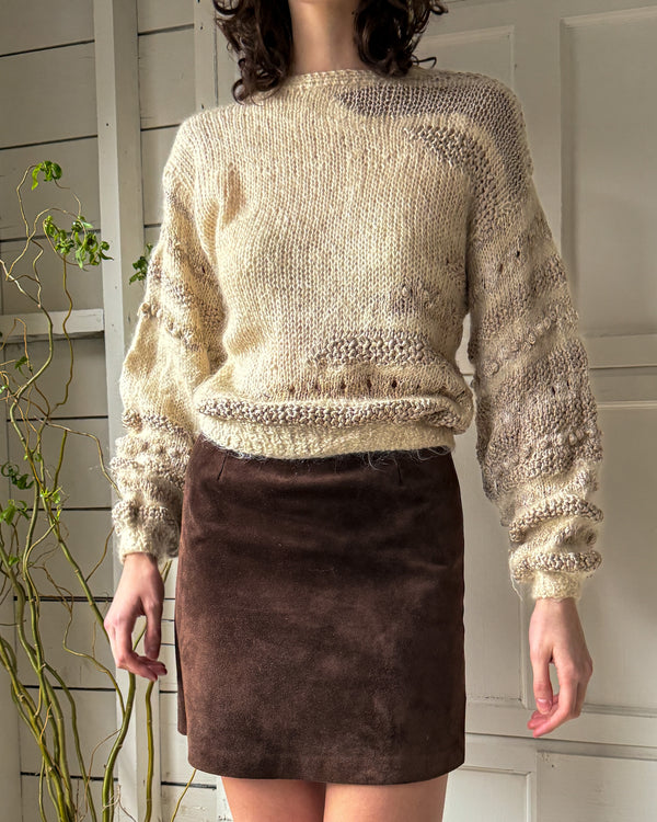 stone  スナイデルニット 80s Neutral Textures Sweater | S-M - Lucky Vintage