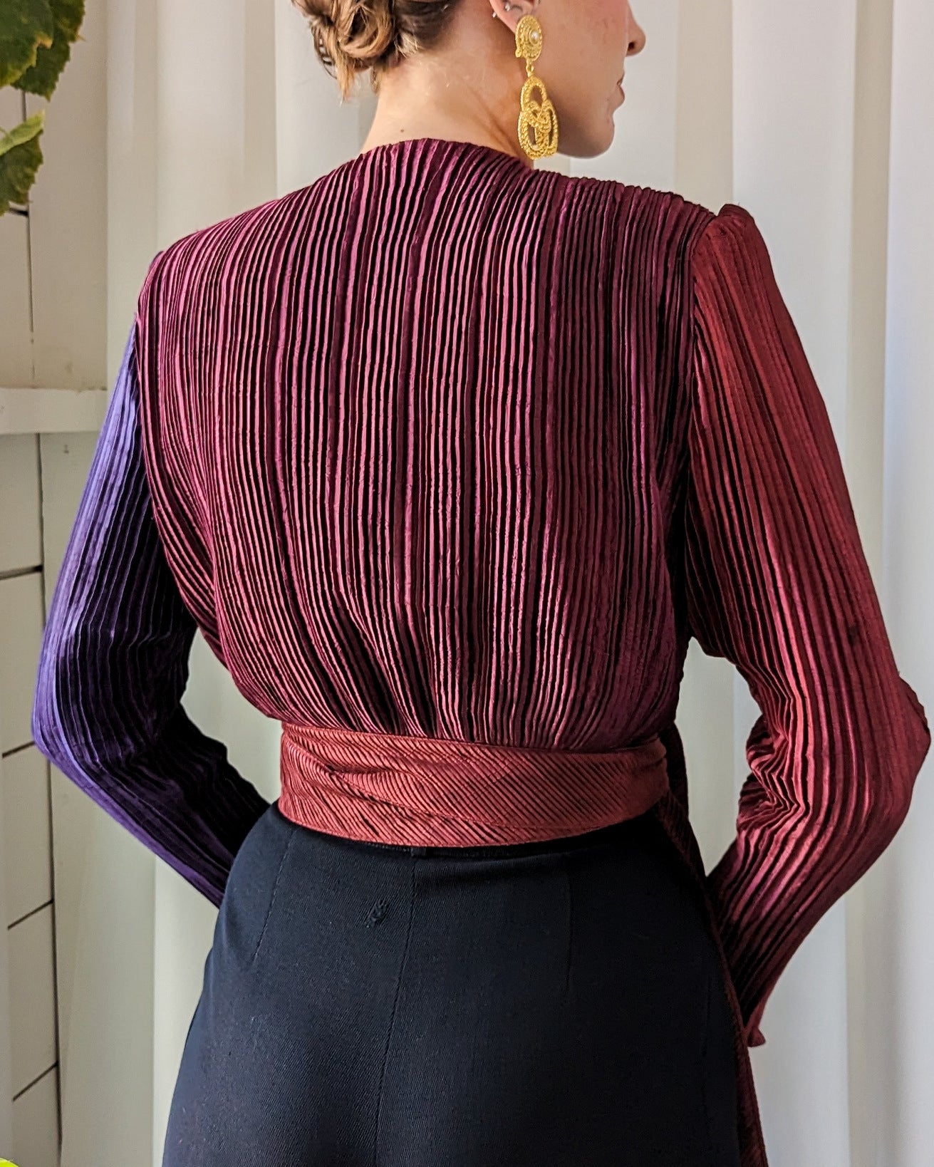 80s Jeanne Marc Plisse Bodysuit