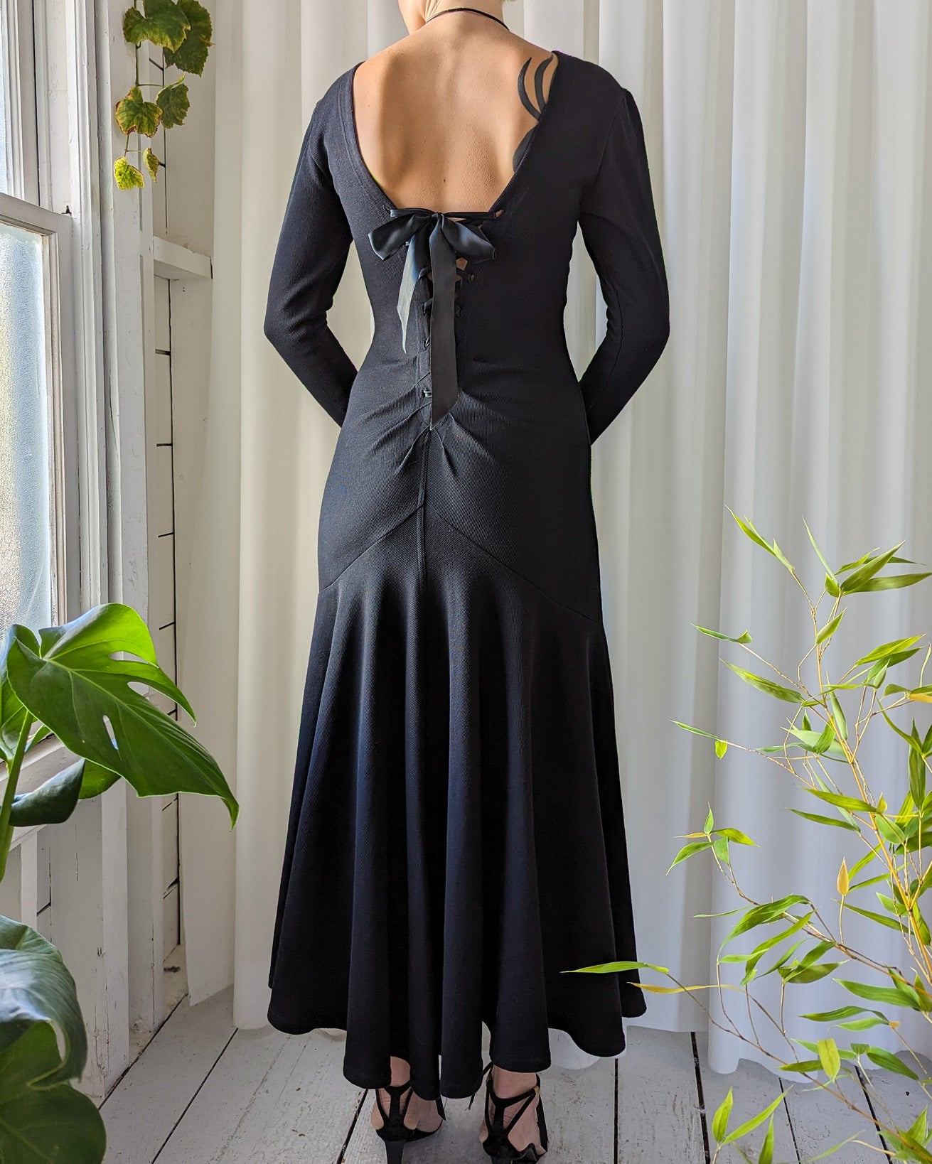 80s Karen Alexander Corset Back Dress | S - Lucky Vintage 80s Karen Alexander Corset Back Dress | S - Lucky Vintage