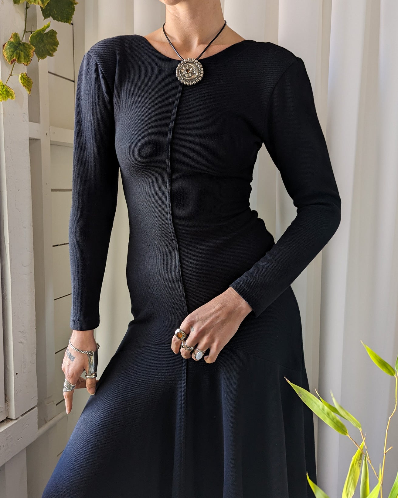 80s Karen Alexander Corset Back Dress | S