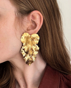 80s Gold Leaf Earrings