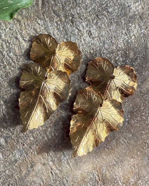 80s Gold Leaf Earrings