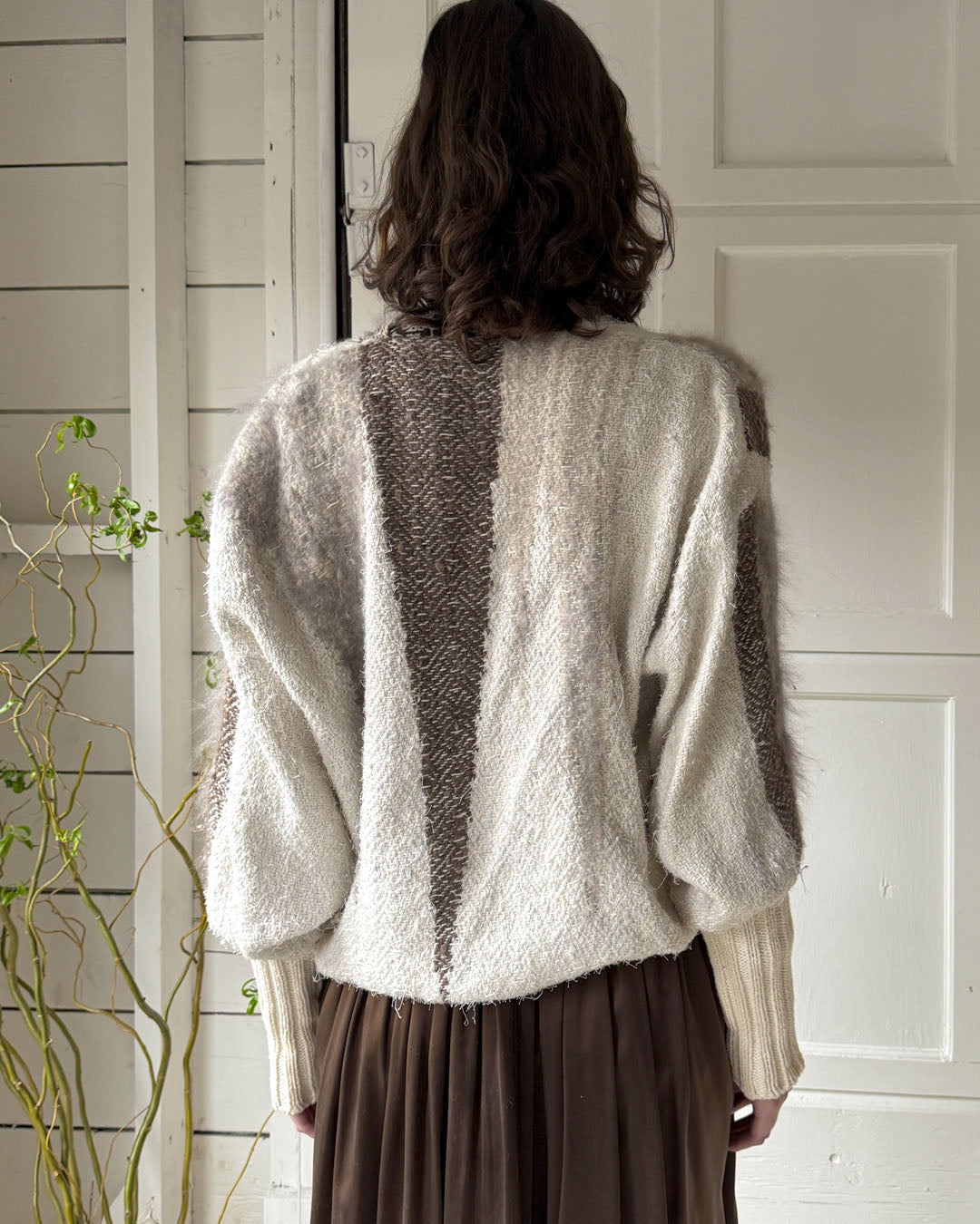 80s Artsy Woven Cardigan | M-L