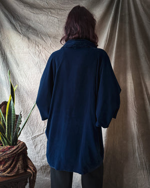80s Velvet Cocoon Coat | M-L