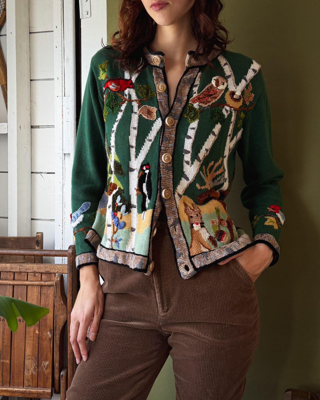 90s Forest Friends Cardigan | L