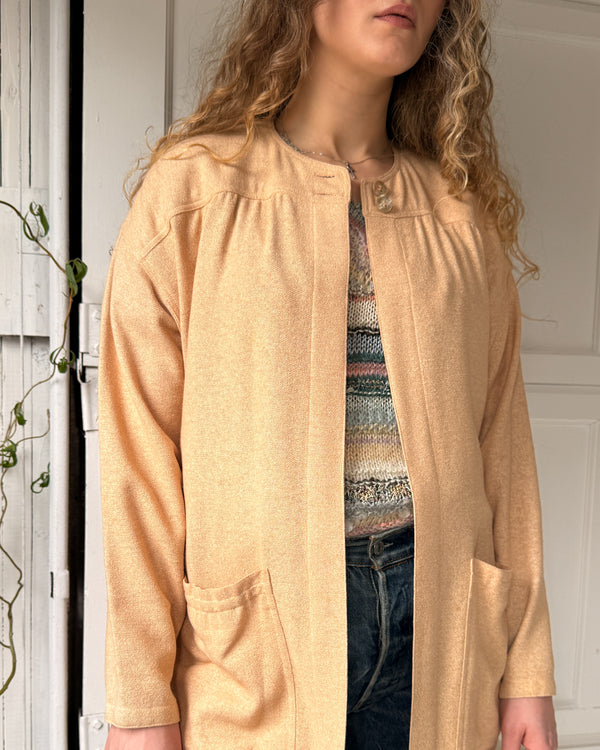 80s Peach Woven Silk Jacket | S-M - Lucky Vintage