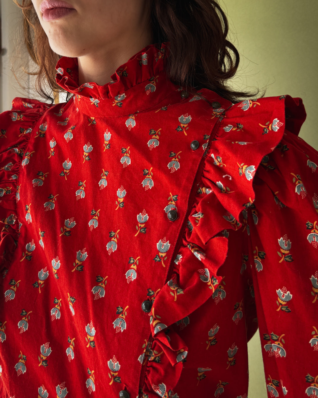 70s Floral Ruffle Ensemble | M