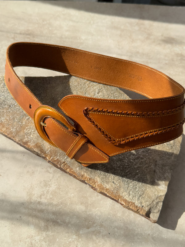 80s Tony Barcelo Leather Belt - Lucky Vintage