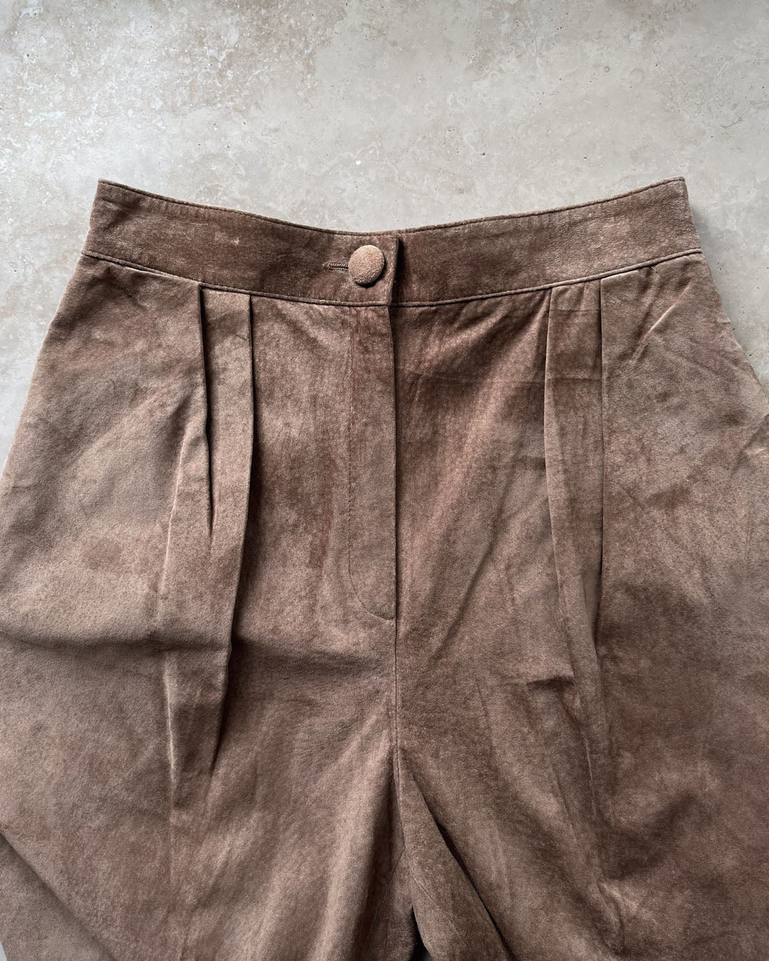 80s Taupe Suede Pants | M