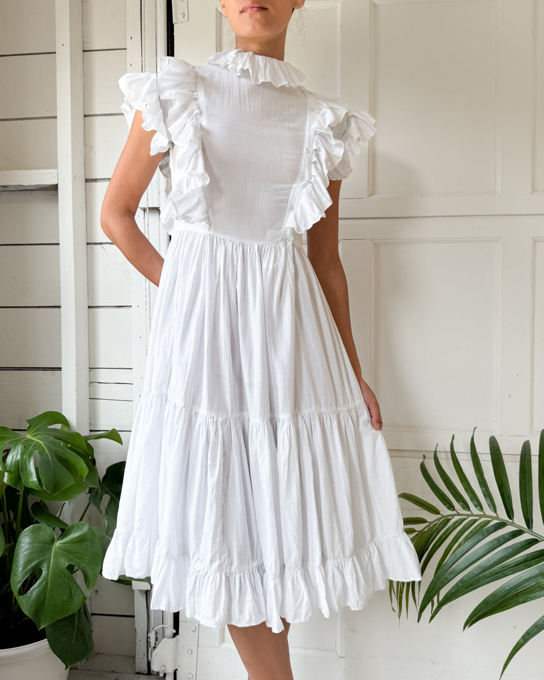 80s Cotton Ruffle Dress | S-M 80s Cotton Ruffle Dress | S-M
