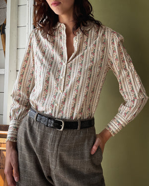 80s Ralph Lauren Floral Cotton Blouse | M-L
