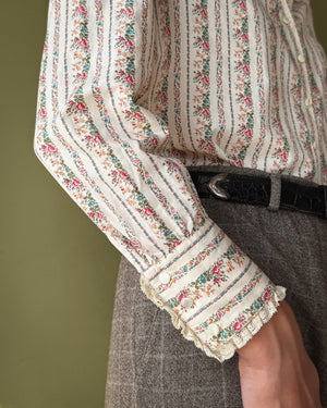 80s Ralph Lauren Floral Cotton Blouse | M-L