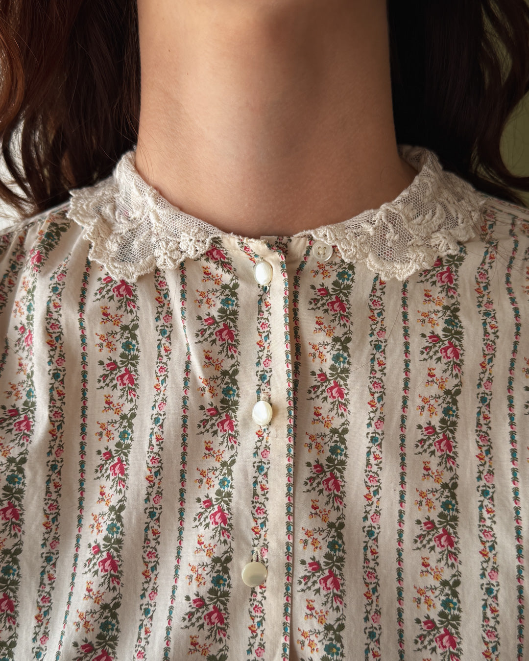 80s Ralph Lauren Floral Cotton Blouse | M-L