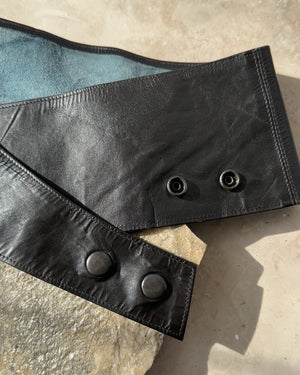 80s Wide Leather Belt | L