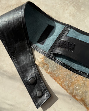 80s Wide Leather Belt | L