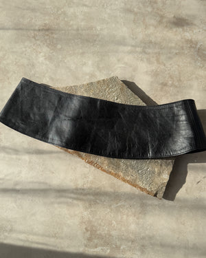 80s Wide Leather Belt | L