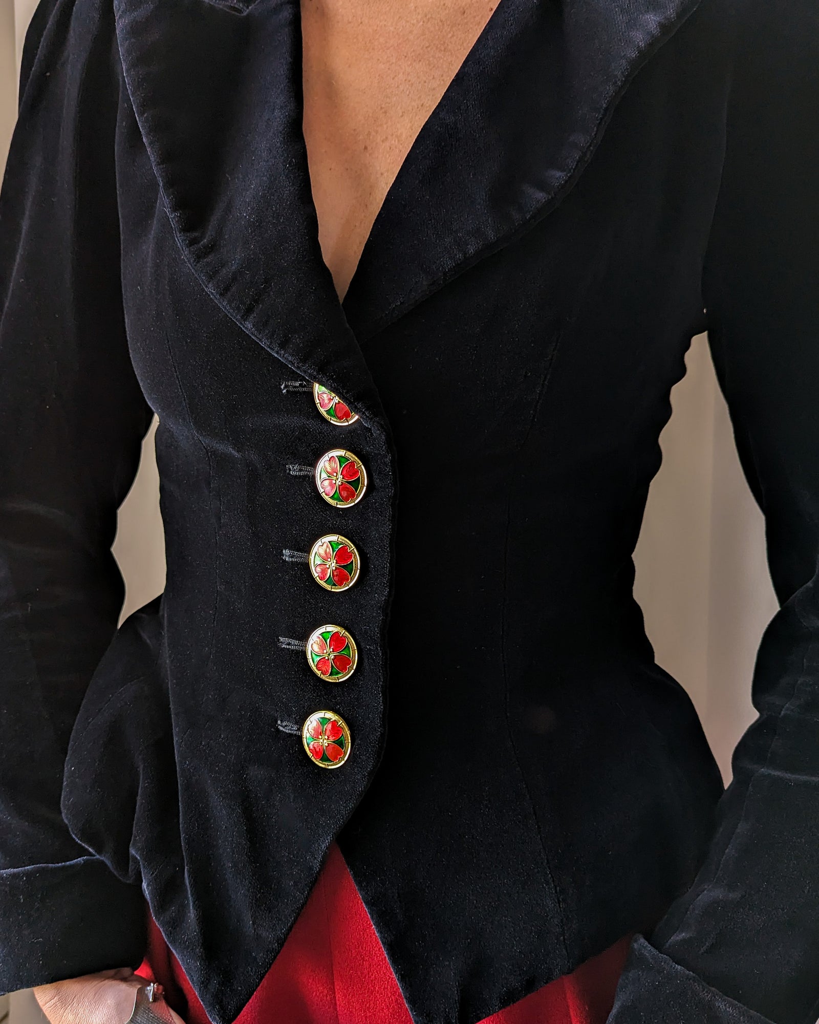 90s YSL Black Velvet Jacket | S-M