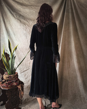 90s Velvet Maxi Dress | M-L