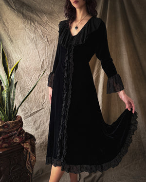 90s Velvet Maxi Dress | M-L