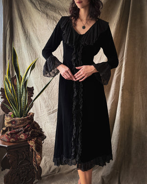 90s Velvet Maxi Dress | M-L