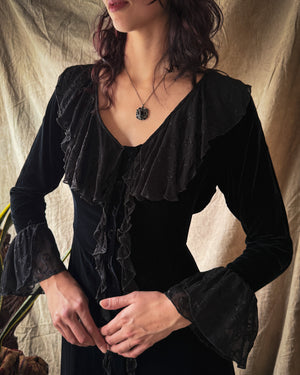 90s Velvet Maxi Dress | M-L