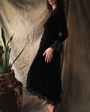 90s Velvet Maxi Dress | M-L