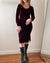 90s Anna Sui Burgundy Velvet Dress | M