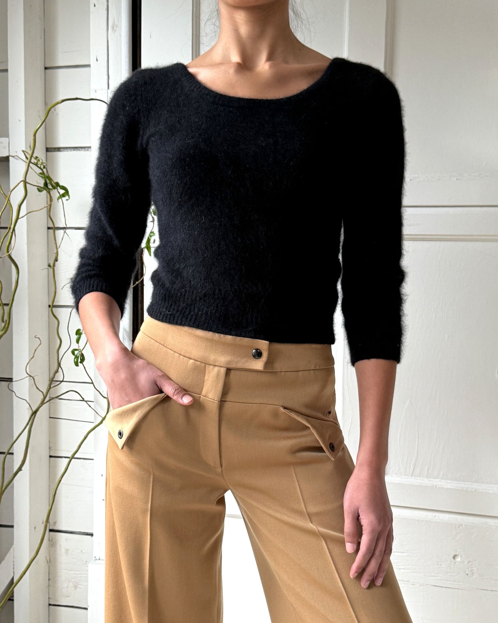 90s Barneys Tan Wool Pants | S