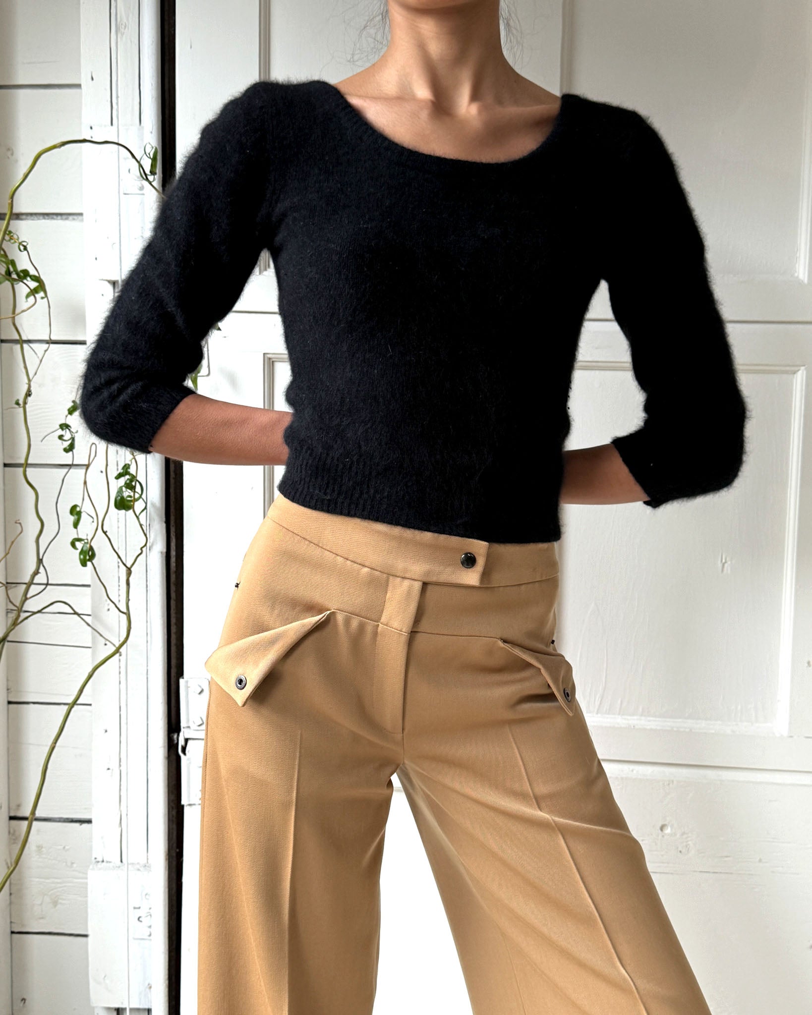 90s Barneys Tan Wool Pants | S