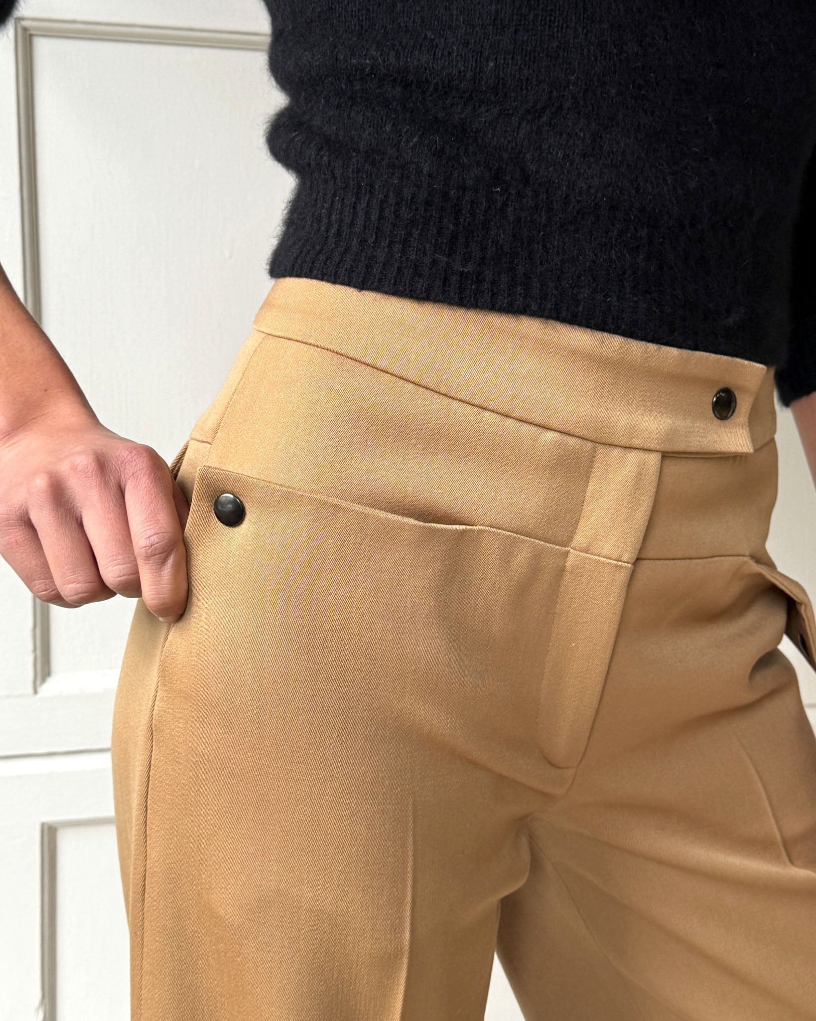 90s Barneys Tan Wool Pants | S