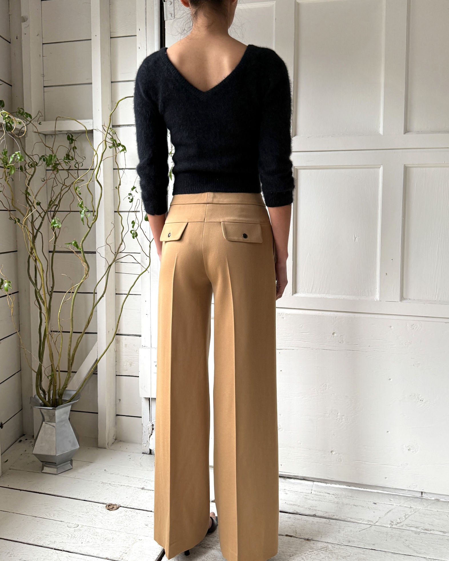 90s Barneys Tan Wool Pants | S