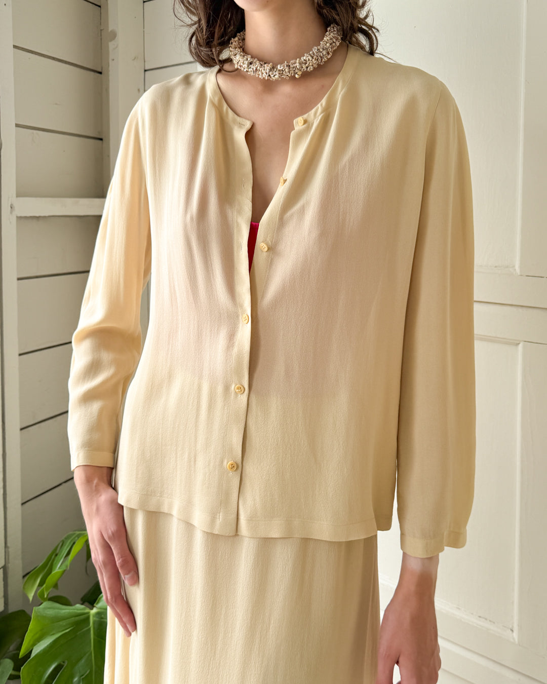 90s Calvin Klein Silk Ensemble | M