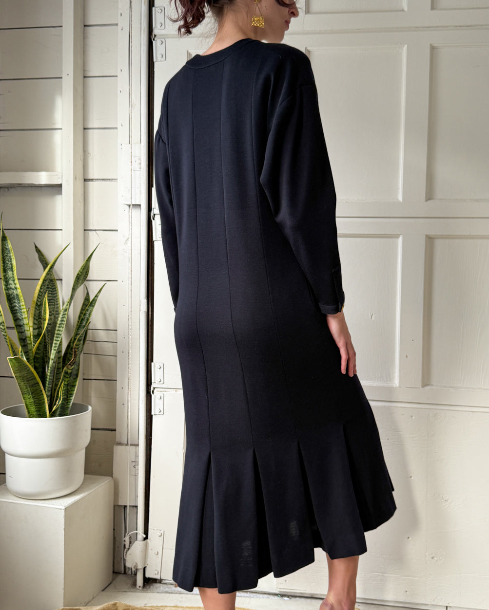 90s Chanel Navy Wool Dress | M 90s Chanel Navy Wool Dress | M