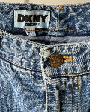 90s DKNY Distressed Patch Jeans | M