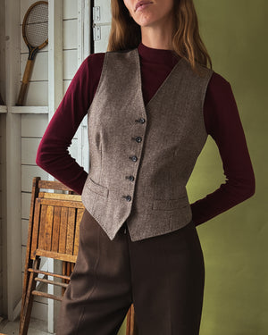 90s D&G Herringbone Vest | M