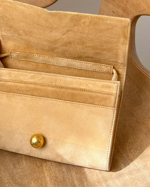 90s Donna Karan Suede Convertible Clutch