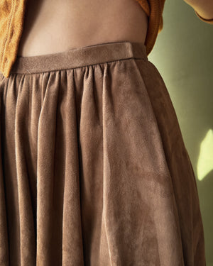 90s Donna Karan Suede Skirt | S
