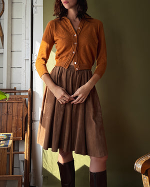 90s Donna Karan Suede Skirt | S