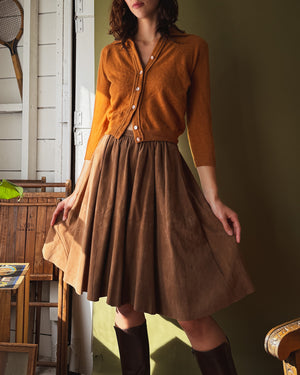 90s Donna Karan Suede Skirt | S