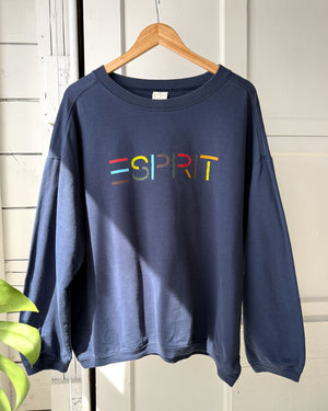 90s Esprit Rainbow Logo Sweatshirt | XL